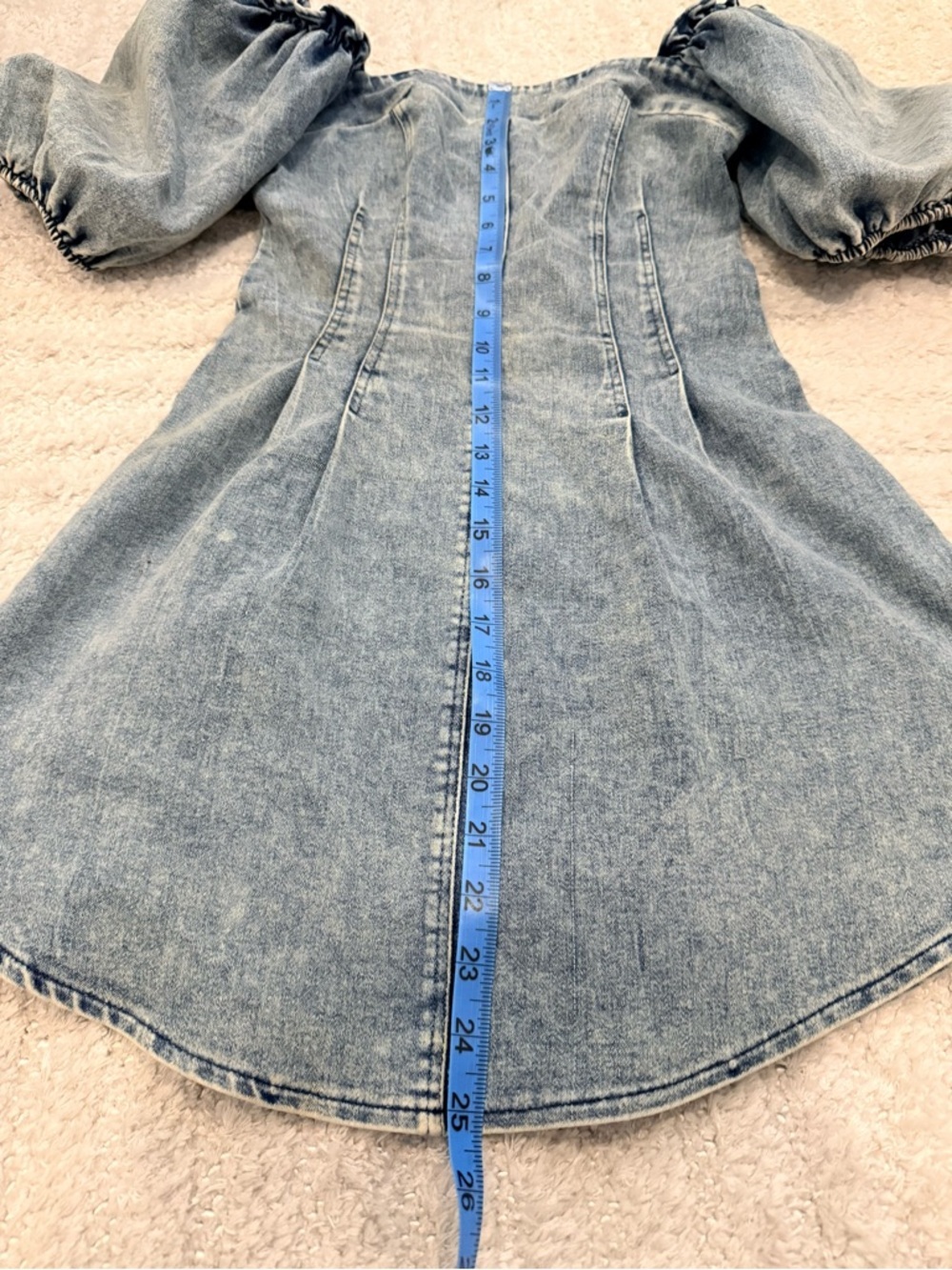 NWOT! Women’s One and Only Denim Puff Sleeve Mini Dress - Size XS - Picture 7 of 7